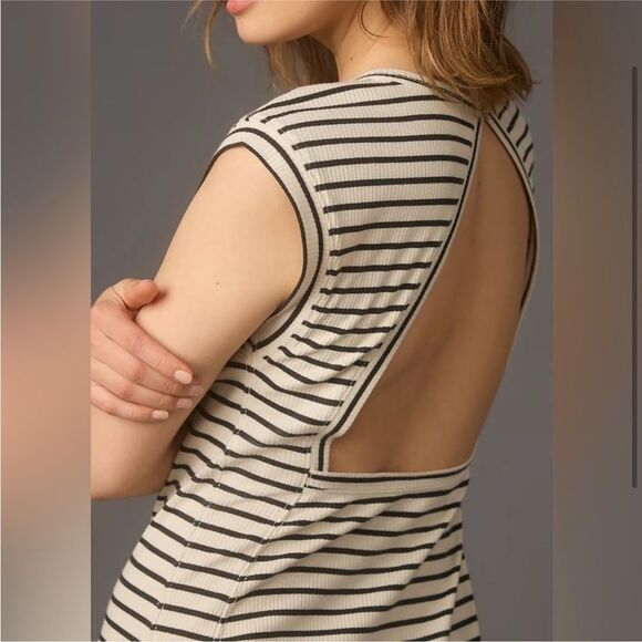 Anthropologie/ Daily Practice striped backless summer dress size S - Picture 2 of 9